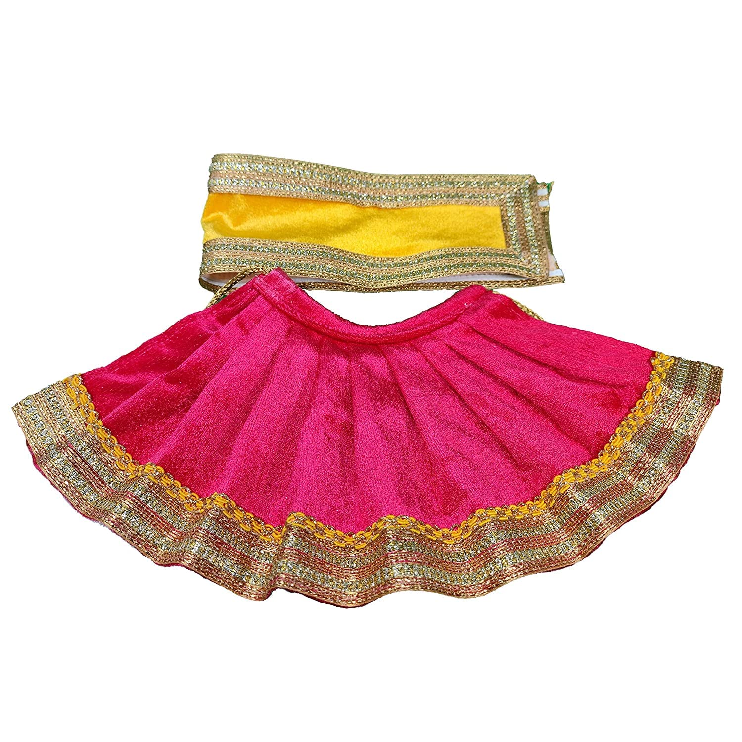 Buy Swastikunj Beautiful Devi Maa Peach Color Velvet Fabric Dress