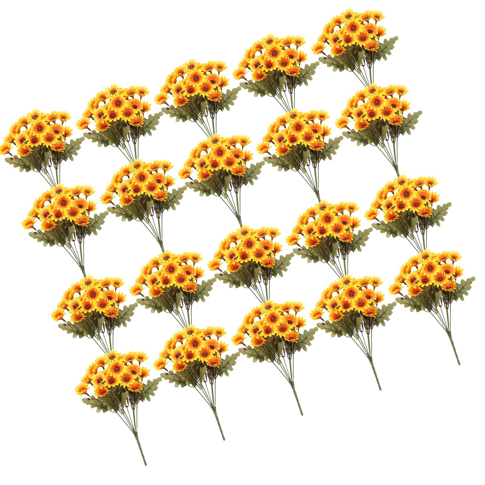 Piceioep 25Pcs Colorful Camomile Flower Weather Resistant Flower Bouquet for Garden Backyard Wedding Decoration Decorative