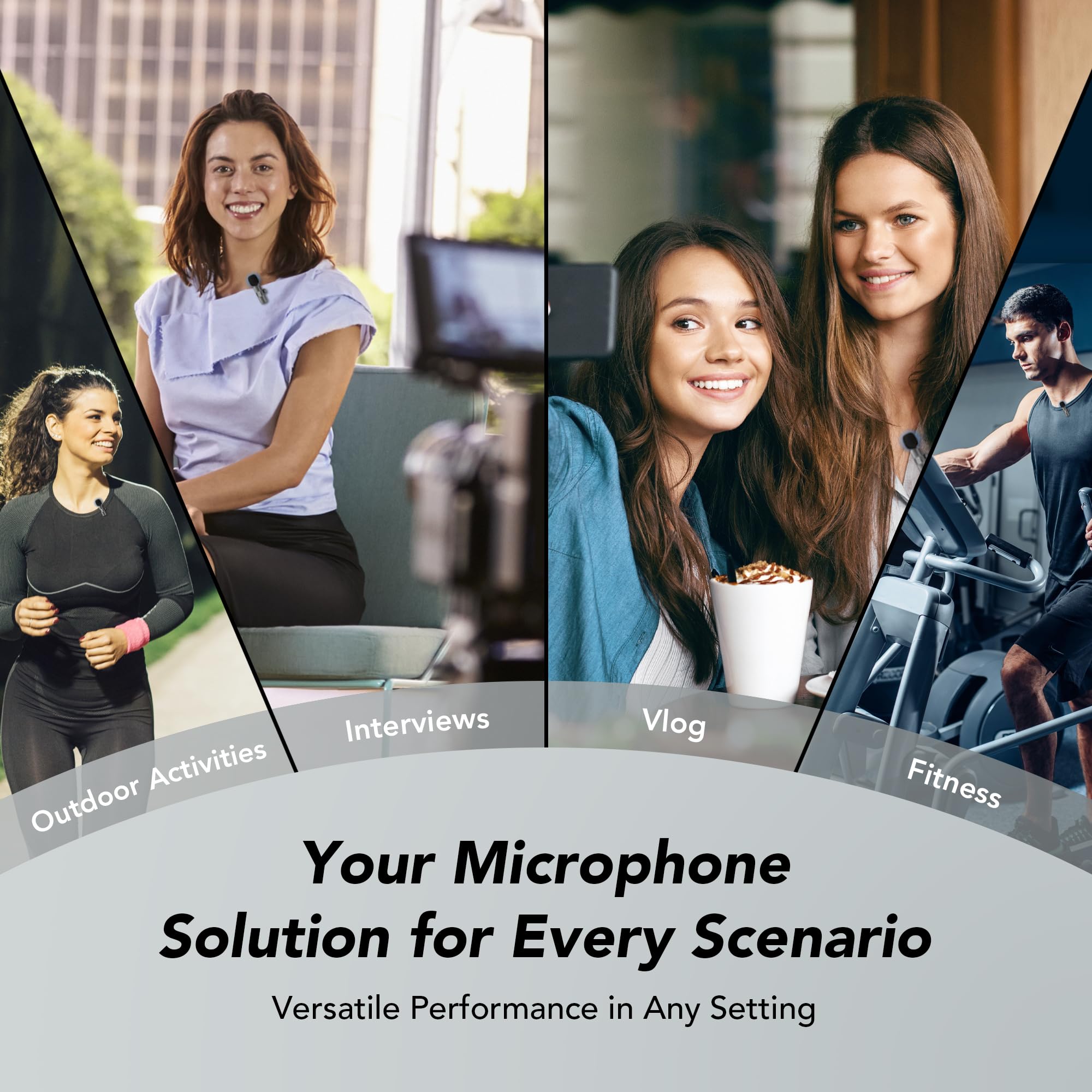 YRF Mikrofon für iPhone Android Handy, Kabelloses Lavalier Mikrofon, Plug&Play mini mikrofon 2,4GHz, USB-C&Lightning, Clip Mikrofon für Videoaufnahmen, TikTok, Vlogging, Interviews&Online-Unterricht