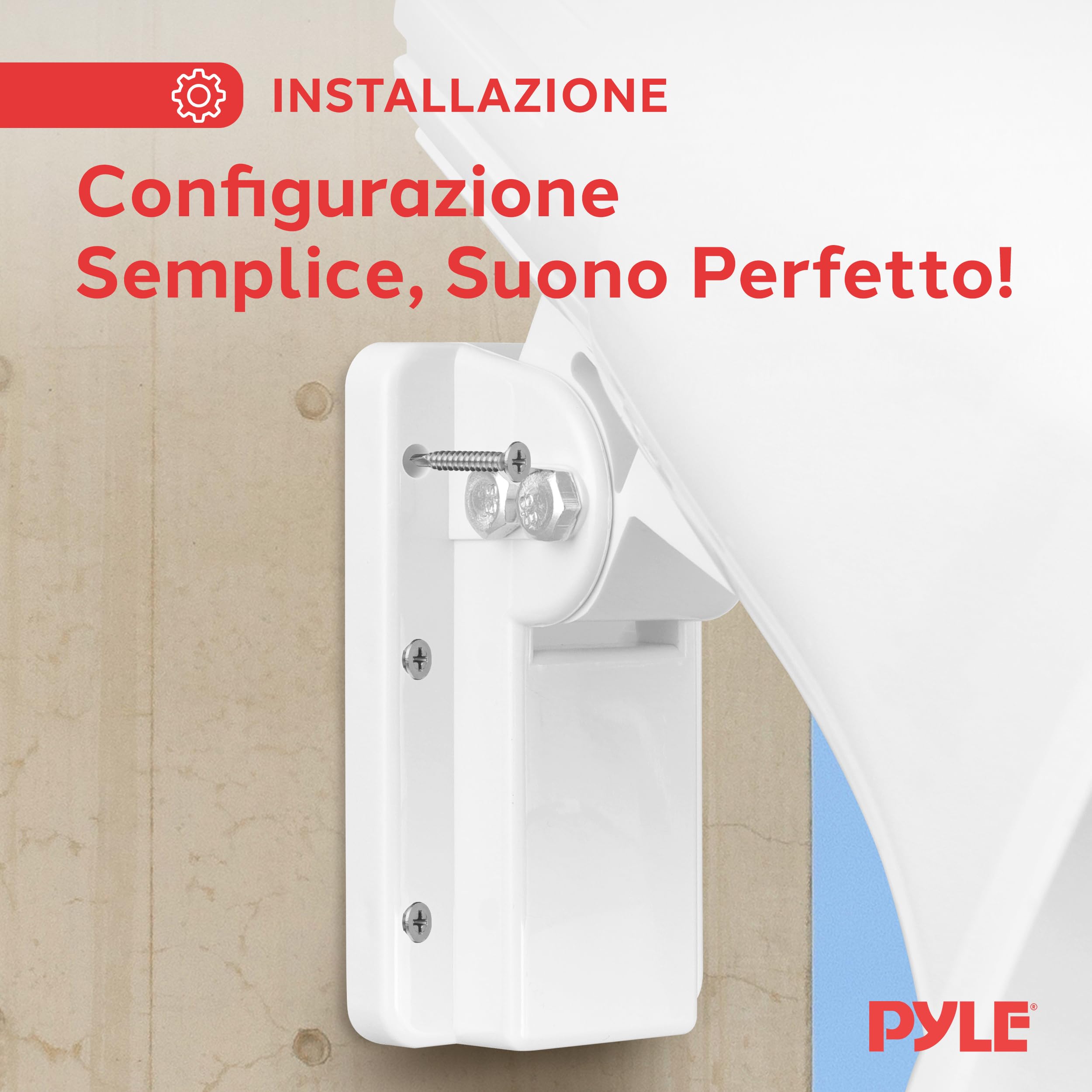 Pyle Cassa Audio Altoparlante PA Interno/Esterno 15 cm 8 Ohm 50 Watt Picco con Staffa, Speaker con Accessori Inclusi, Bianco