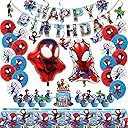 For Cartoon spidey themed birthday party supplies. These decorations include "Happy Birthday" banners, tableware, tablecloths, balloons, large and small skewers, and party-themed decoration sets.
