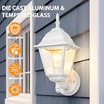 Outdoor Wall Light Fixtures 2 Pack Porch Lights Outdoor Waterproof Exterior Wall Sconces White Anti-Rust Metal with Glass Outdoor Garage Light Fixtures for House Doorway Patio