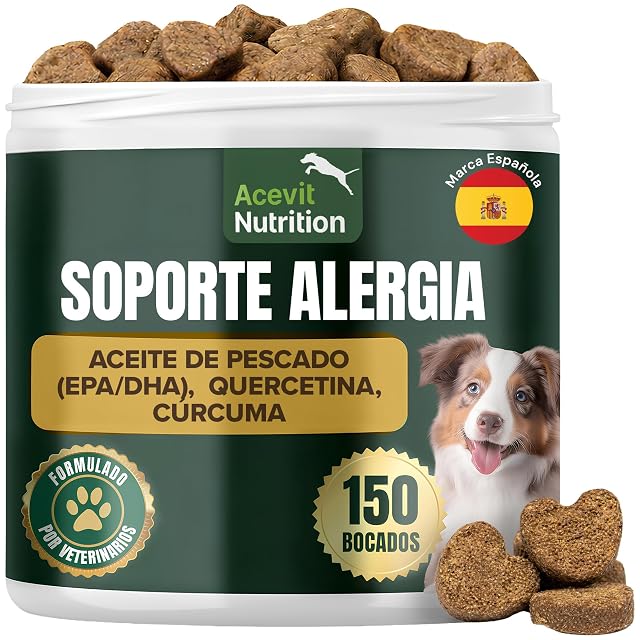 Alivio Alergia Perros, 150 uds, 100% Natural - Suplemento Inmunológico y de Piel