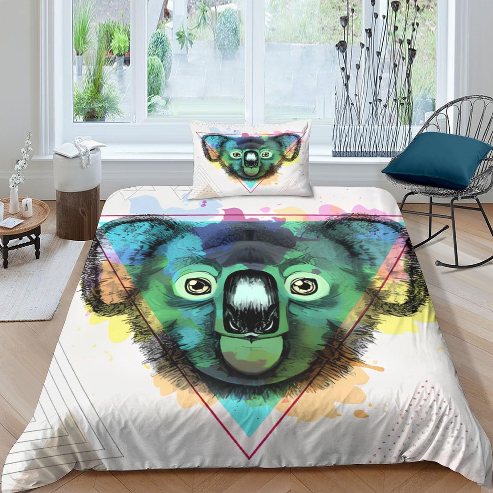 Parure de lit koala géométrique pour transformer l'ambiance de la chambre des enfants
