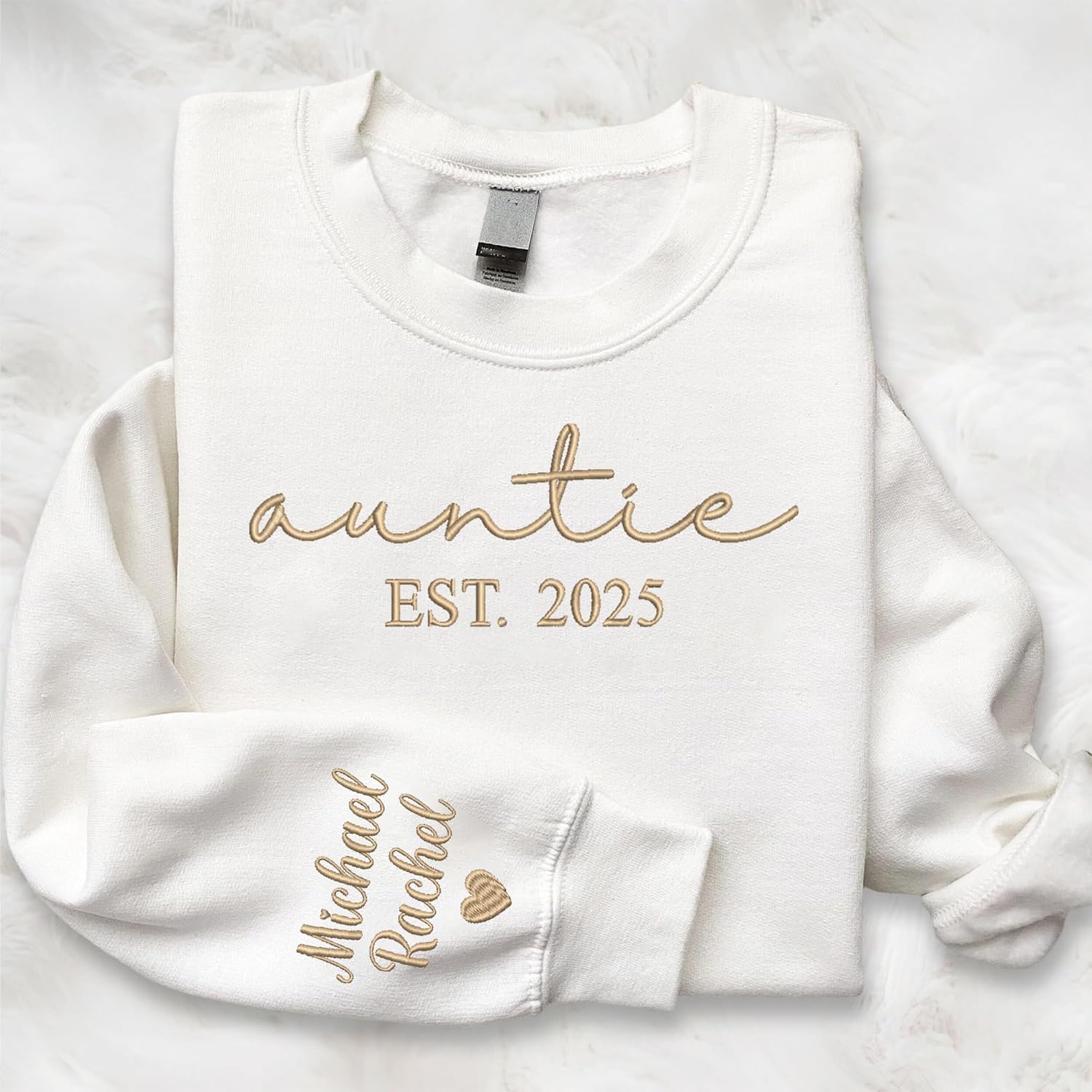 GODMERCH Custom Thread Color Embroidered Sweatshirt Design Your Own, Personalized Add Your Own Custom Text Sweatshirt - Image 3