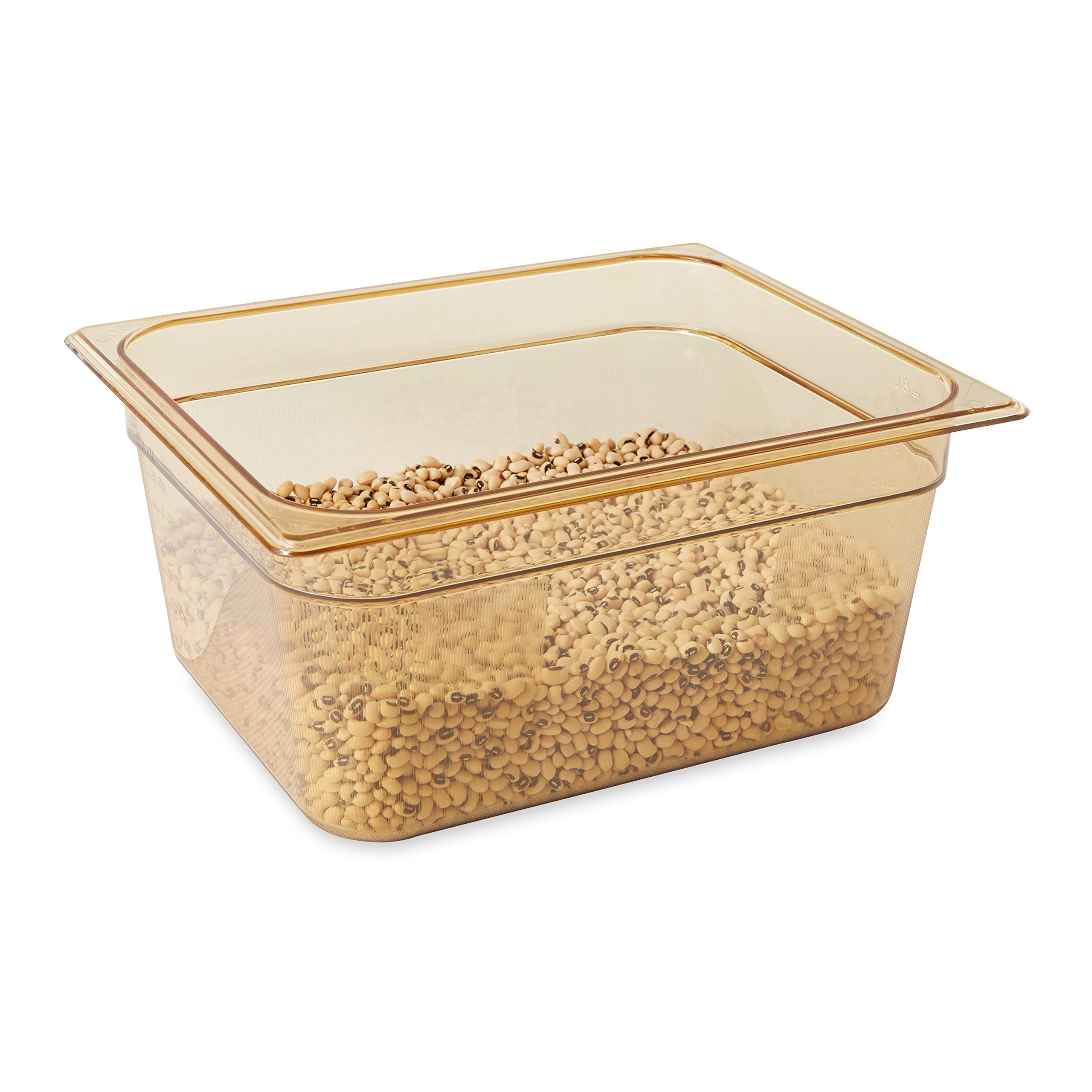 Rubbermaid FG225P00AMBR Insert Pan 1/2 Size Hot 6 In Deep Amber, 2.362 Inch x 4.084 Inch x 4.084 Inch 2