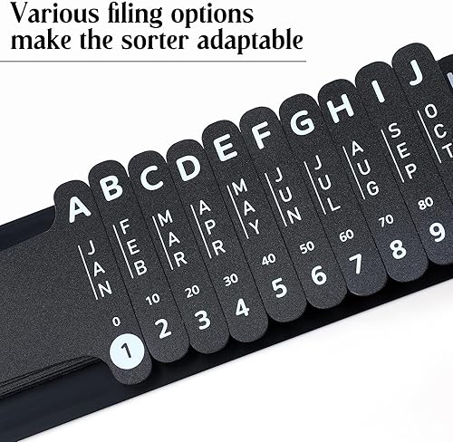 Miniatura 6 de PerKoop Clasificador de documentos de plástico multiusos, organizador de archivos alfabético, compacto y vertical para ahorrar espacio, para oficina