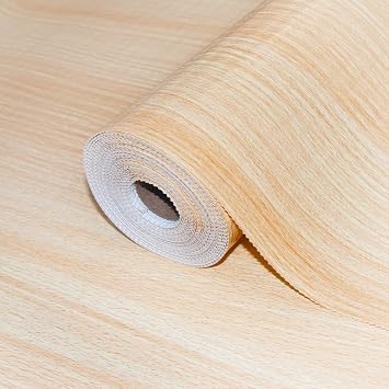 Drawer Shelf Liner for Kitchen Cabinets Non-Adhesive, Woodgrain Shelf Liner & Gray Shelf Liner Size 17.5 in x 10 FT, Easy Install, 2 Items Bundle