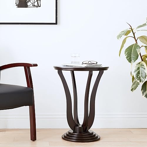 Miniatura 2 de Frenchi Furniture Mesa, 19.70 pulgadas de largo x 19.70 pulgadas de ancho x 25.80 pulgadas de alto, expreso Espresso,Caoba,Blanco