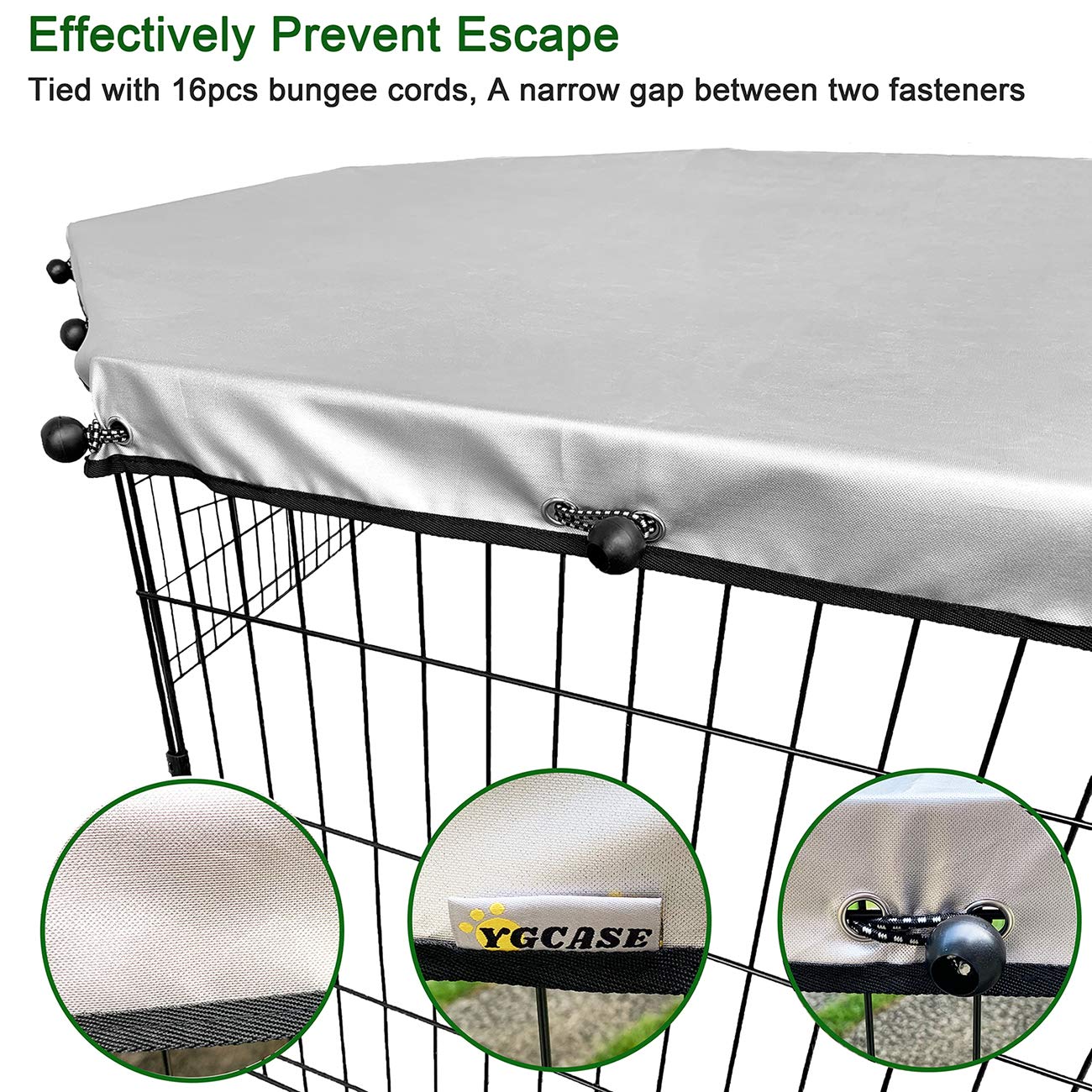 Funda universal para corralito para perros con parte superior a prueba de sol y lluvia, proporciona sombra y seguridad para exteriores e interiores, se adapta a todos los corrales de ejercicio para