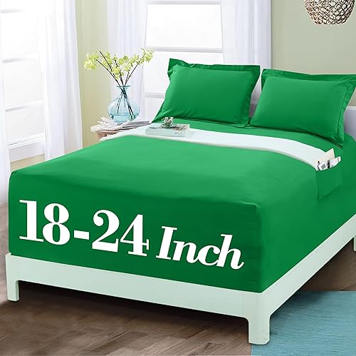 Miniatura 23 de Mocassi Sábana Bajera Ajustable Matrimonial - Sábanas Refrescantes de Bolsillo Profundo hasta 16 pulgadas - Hotel de Lujo 1800 Premier - Sábanas Más