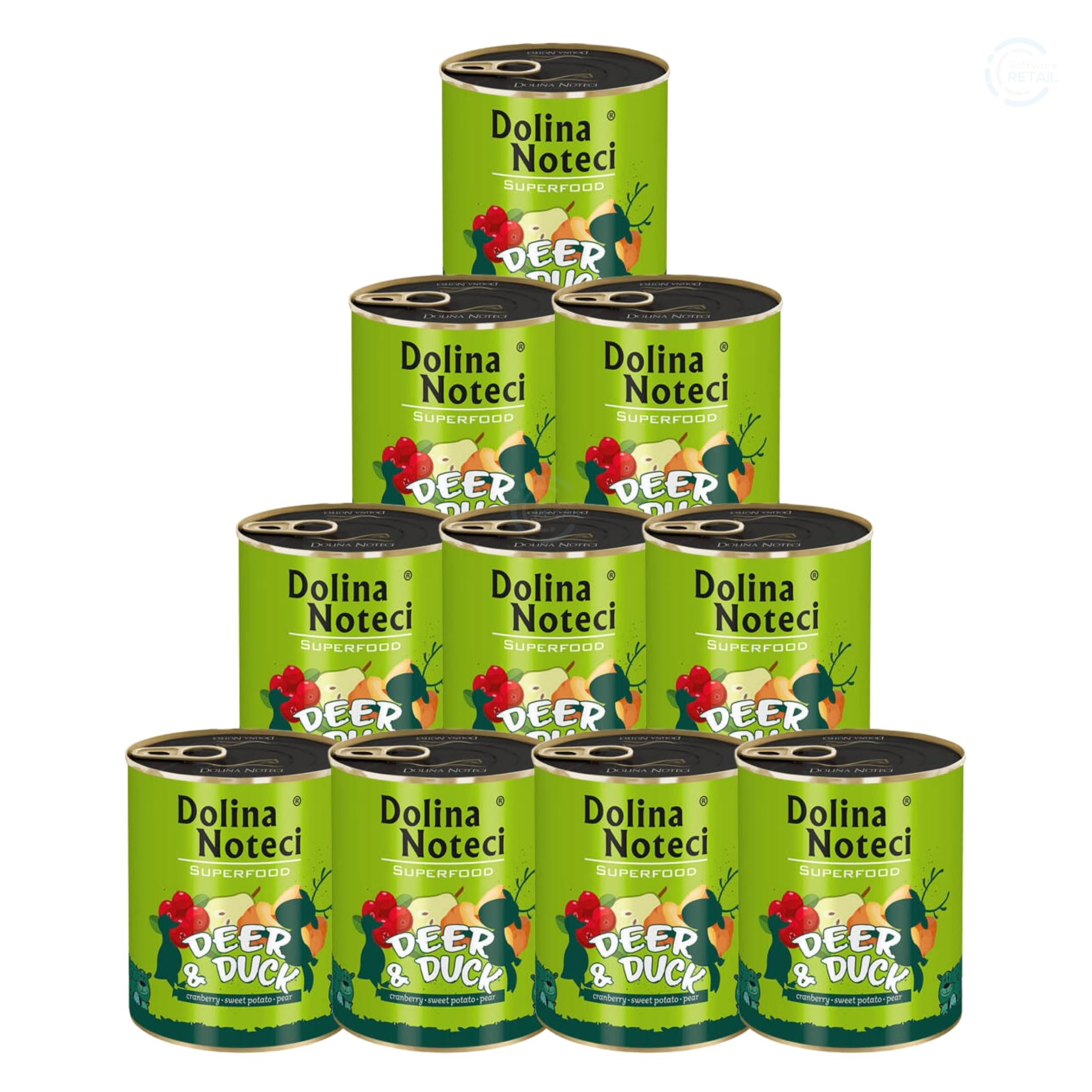 Dolina Noteci Premium Superfood Wet Dog Food with Deer & Duck, Grain-Free High Protein (10x800g)