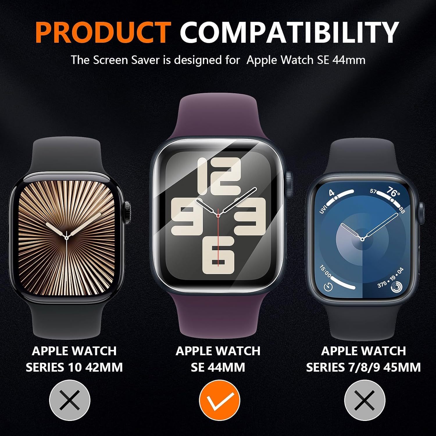 Suoman 6-Pack for Apple Watch Series 6/5/4/SE 3/SE 2/SE 1 44mm Privacy Screen Protector, [Not Glass] [Anti-peeping] Flexible TPU Soft Protective film 44mm-Series 4/5/6 Privacy*6