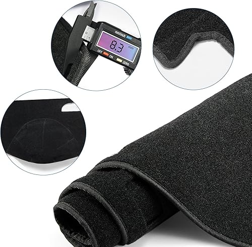 Miniatura 6 de BERKSYDE Tapete para cubierta de salpicadero compatible con Dodge Ram 1500 2500 3500 2010-2014 (negro)