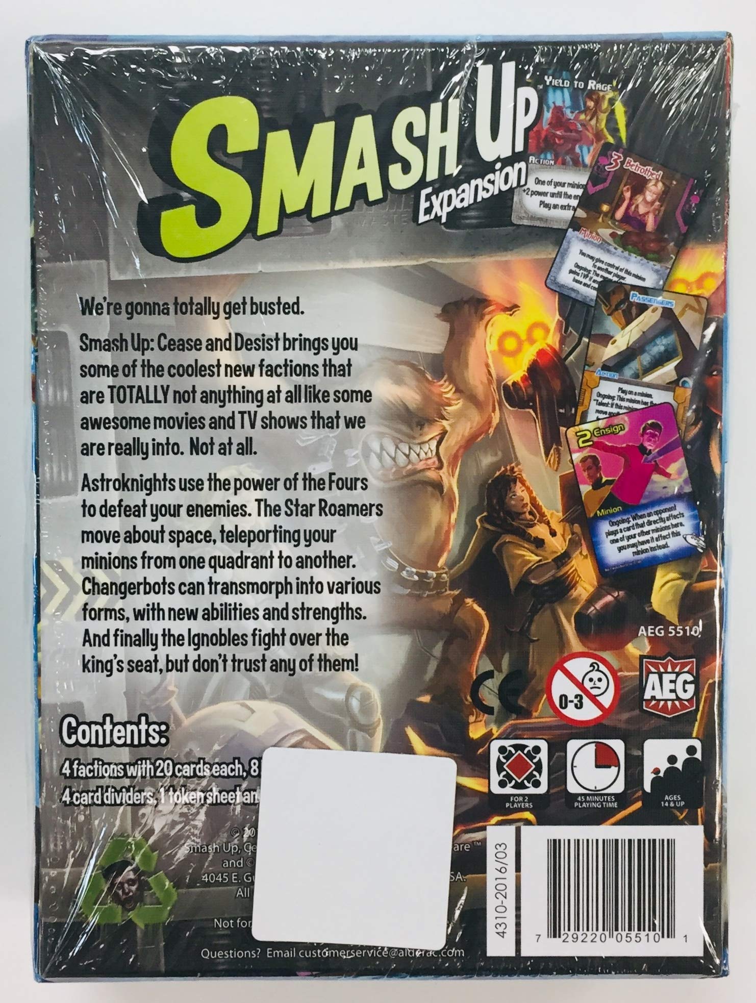 AEG Smash Up: Cease & Desist Card Game Expansion | Astroknights, Changerbots, Ignobles, Star Roamers | 2-4 Players | Ages 14+ | 30-45 Minute Playtime - Image 2
