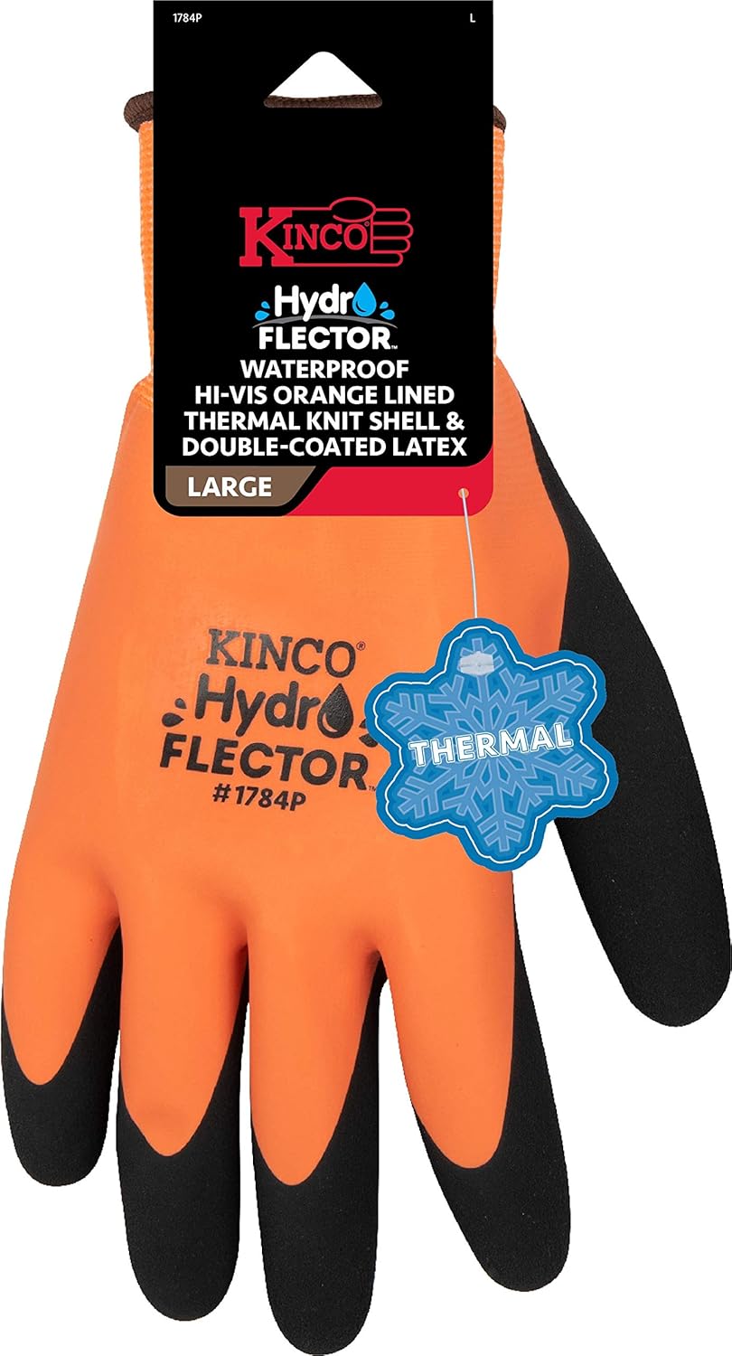 Kinco - Hydroflector Lined Waterproof Latex Work Gloves, Extra Warm, (1784P)
