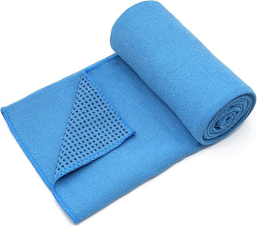Miniatura 14 de Eunzel Toalla de yoga, toalla para esterilla de yoga caliente con puntos de agarre, absorbente de sudor, antideslizante, para yoga caliente, pilates