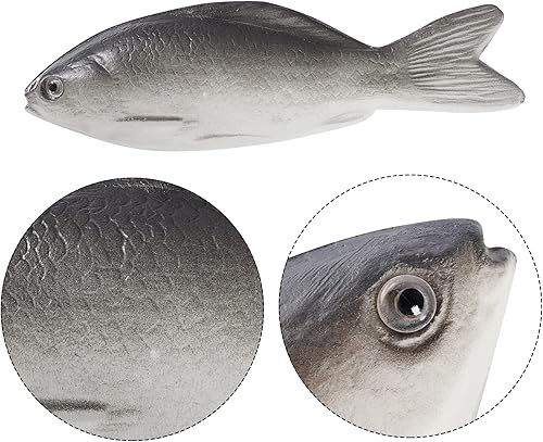 Miniatura 3 de jiebor 6 piezas de peces falsos de juguete realista de peces artificiales de Halloween, peces de mar de goma pequeños para cocina, hogar, mercado,