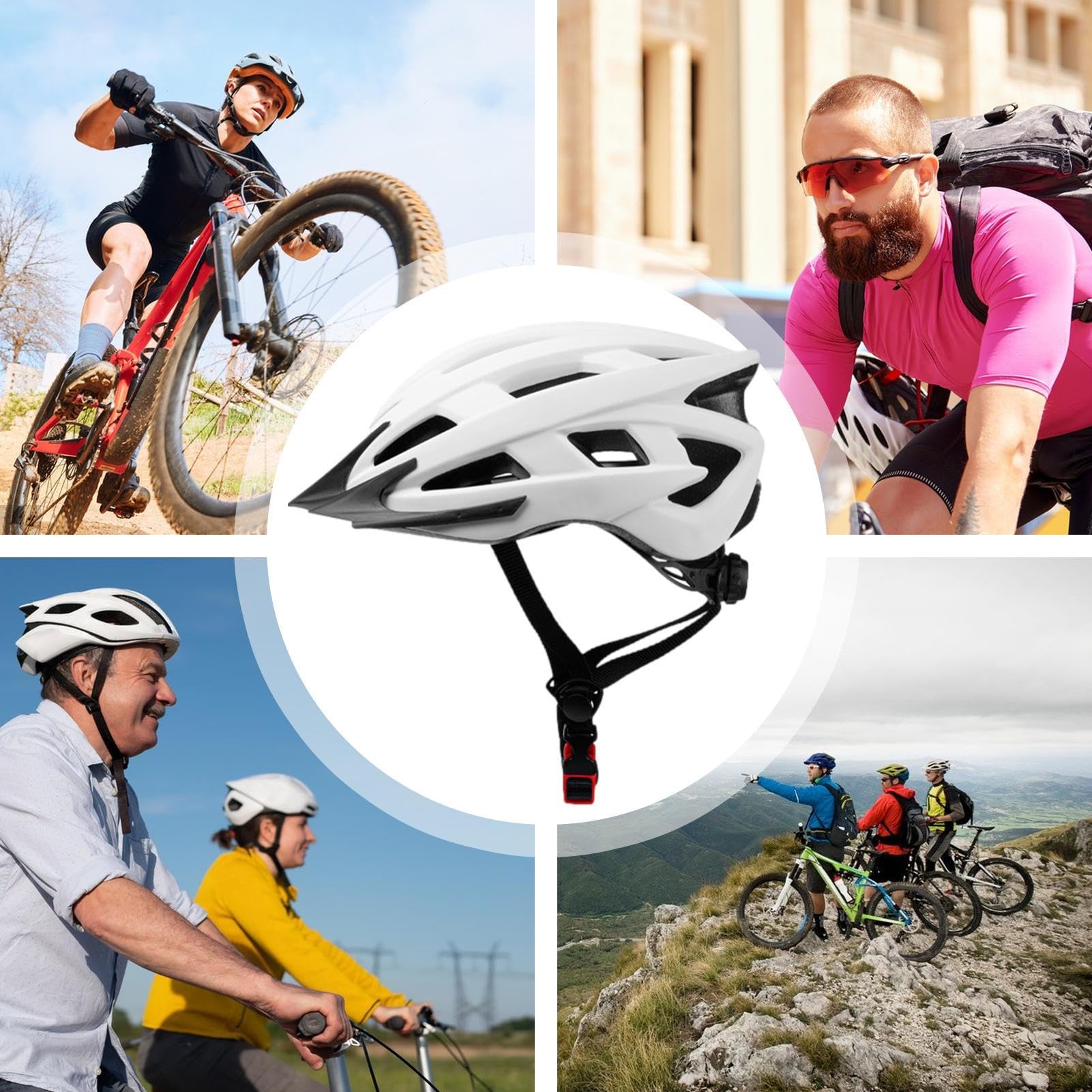 Casco Bicicleta Adulto | Casco De Bicicleta | Cascos Protección contra con Forro Extraíble | Cascos De Bicicletas De Carretera En Montaña, Autopista para Jóvenes Y Adultos
