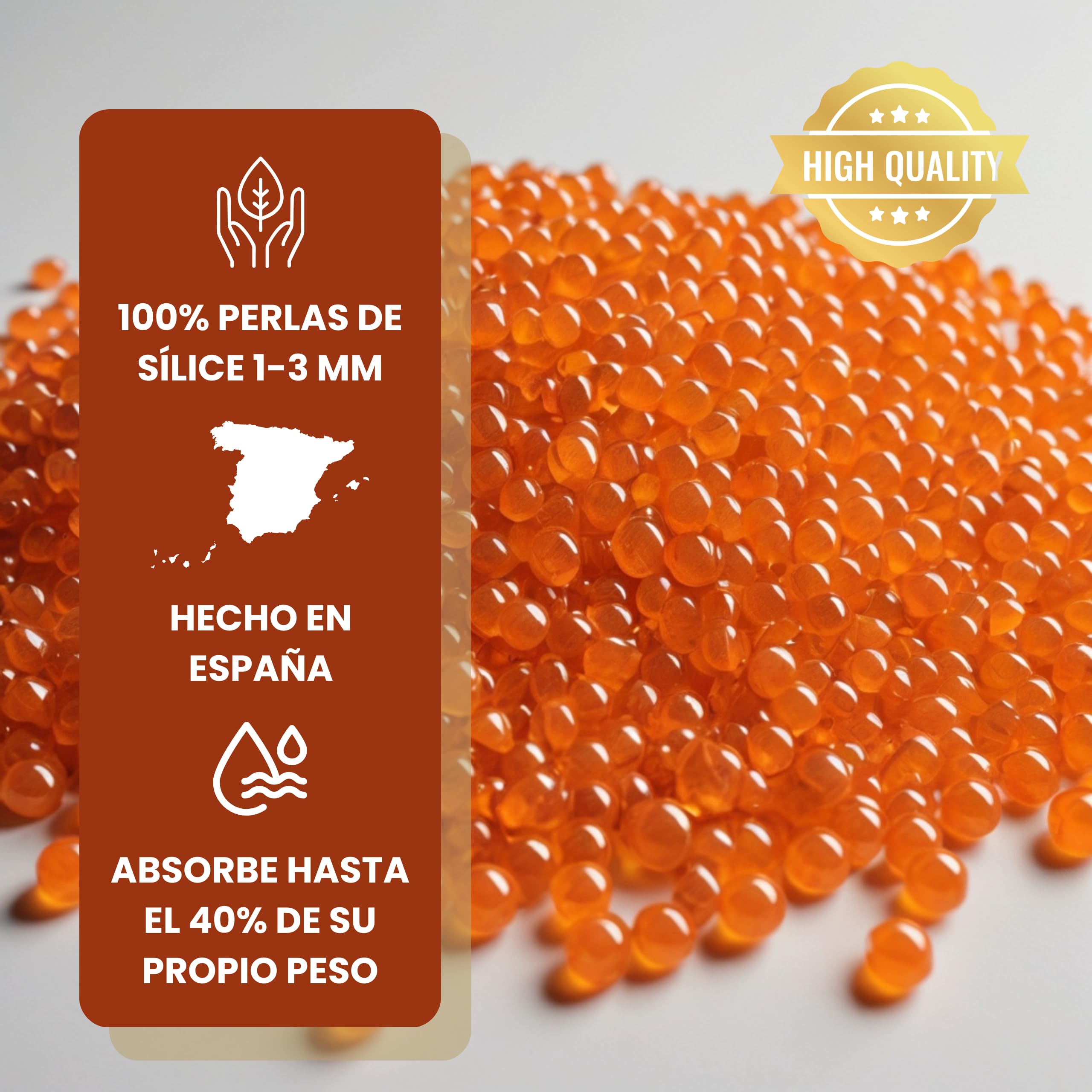 Gel de Sílice Naranja Indicador Humedad 5KG Antihumedad Natural