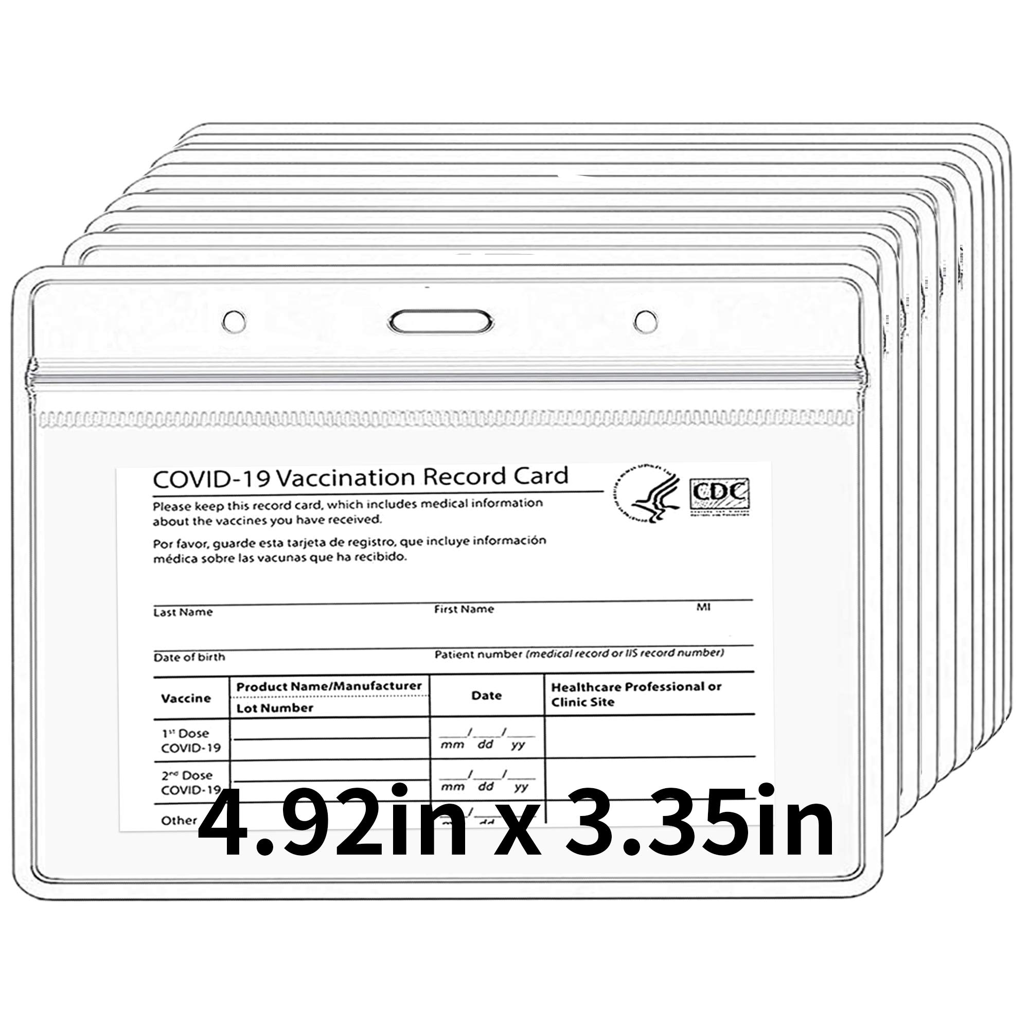 10Pcs CDC Vaccination Card Protector Cover 4 92 X 3 35 Horizontal