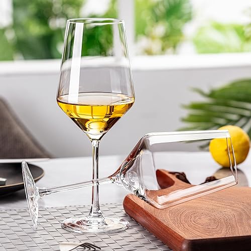 Miniatura 4 de Copas de vino, juego de 4 copas de vino blanco de 17 onzas, copas de vino tinto transparente con tallo, regalos para hombres y mujeres