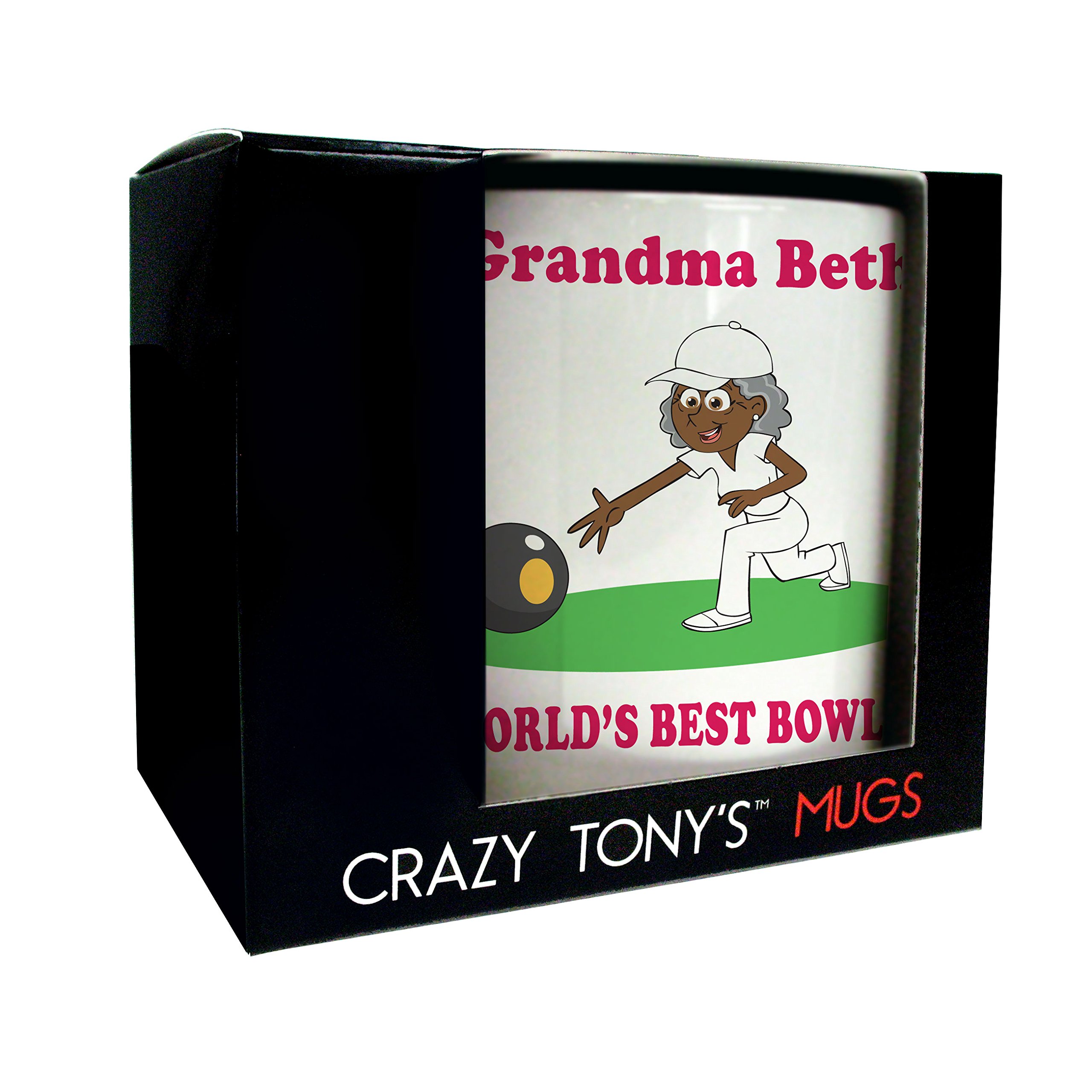 CRAZY TONY'S Ladys Personalised Bowling Mug Gran Lawn Bowls Birthday Christmas Bowler Gift