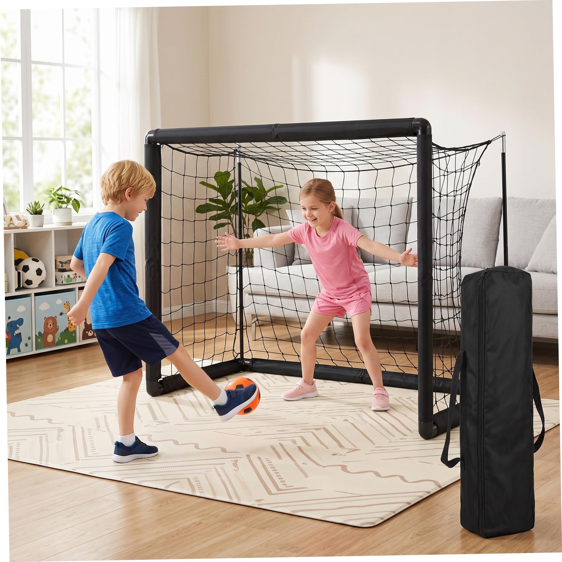 Mini portería de fútbol, ​​portería de fútbol Plegable para niños, Red de portátil para Entrenamiento Juvenil en Interiores y Exteriores.