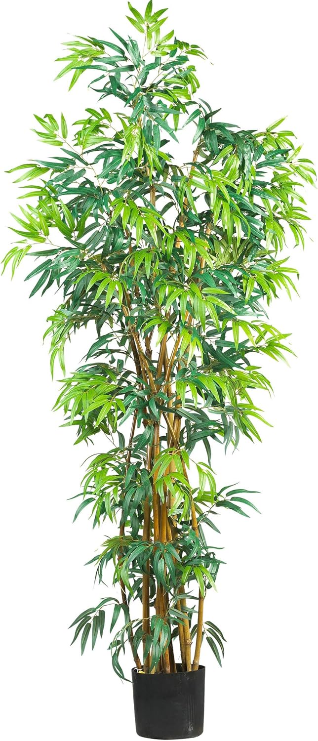 Nearly Natural 6ft. Curved Bamboo Silk Tree