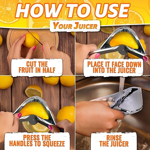 Miniatura 5 de Exprimidor de limón de acero inoxidable  Exprimidor de limón plano resistente a la flexión fuerte y resistente al óxido, diseño fácil de usar para
