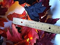 Vista 4 de Lighted Leaf Garland 6ft Length with Battery Powered Warm White LED Lights