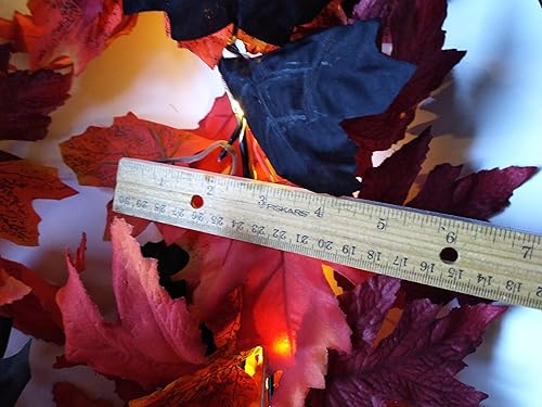 Miniatura 6 de Lighted Leaf Garland 6ft Length with Battery Powered Warm White LED Lights