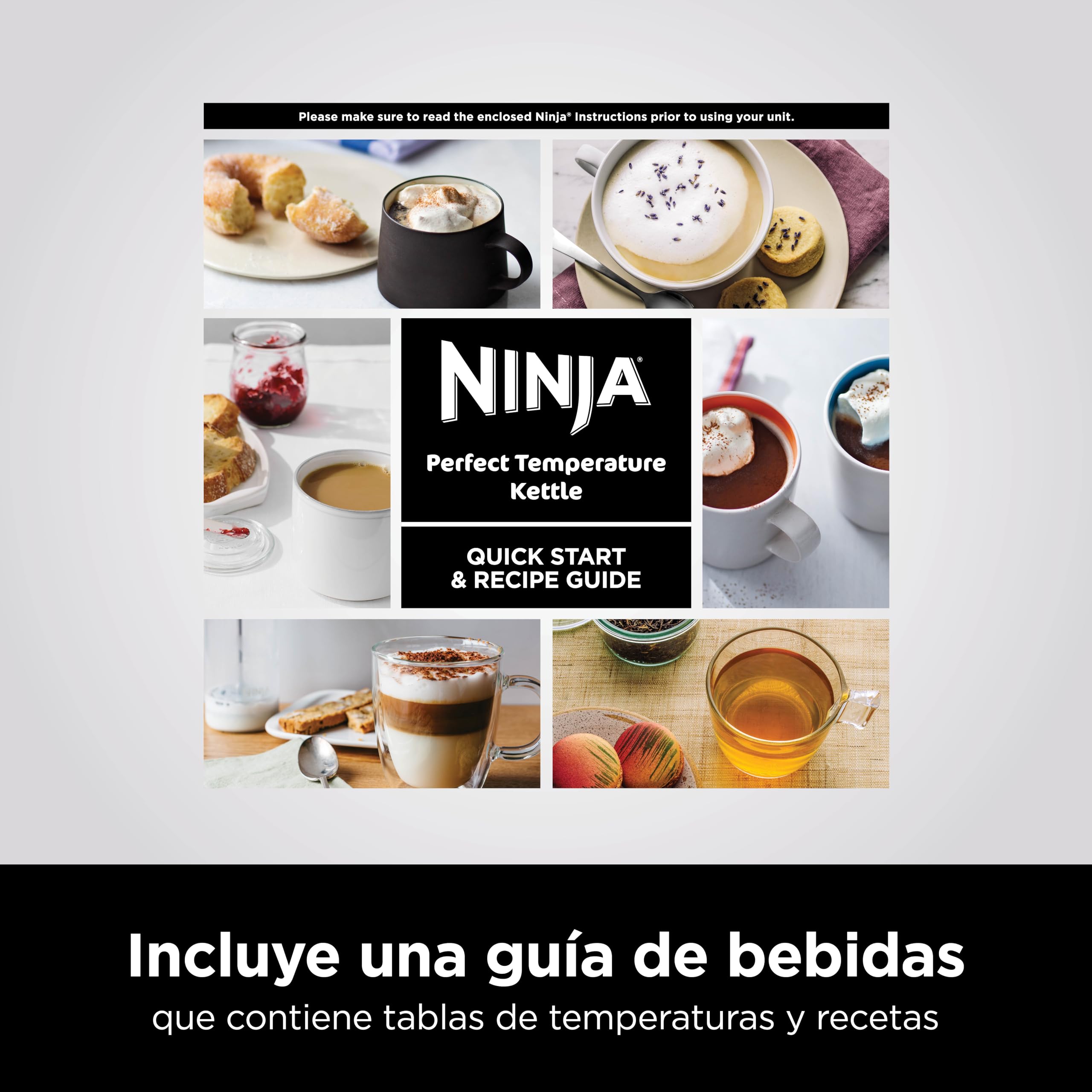 Ninja Hervidor de Agua Eléctrico, Piedra Dorada, KT201EUSTGD | Con Temperatura Regulable, 1,7 L, Hervido Rápido, 6 Temperaturas Predefinidas, Función Hold Temp (Mantener Temperatura)