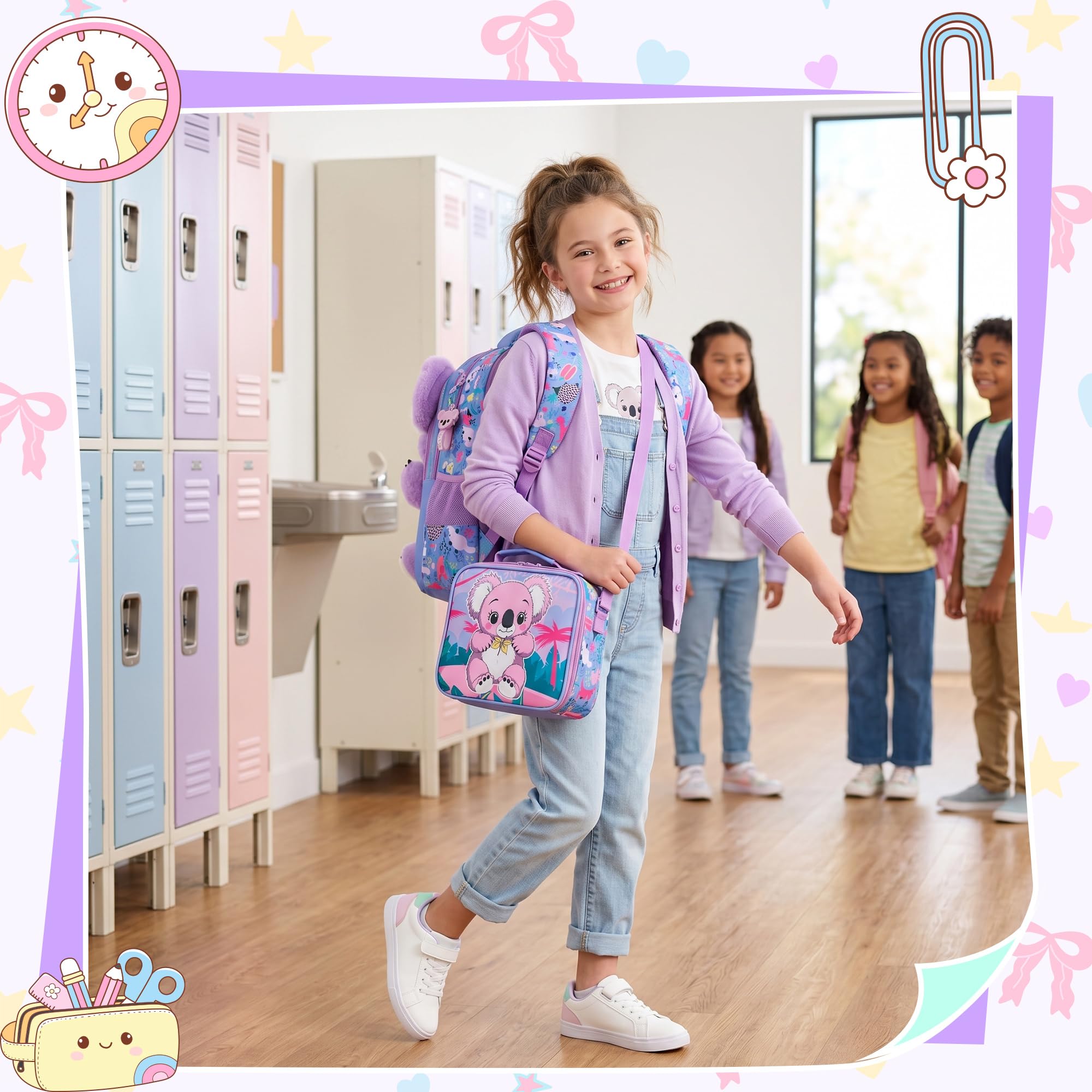 HTgroce Zaino Bambina, Zaino Zainetto Asilo Bambino Scuola Elementari Bimba