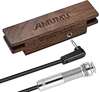 AMUMU Captador magnético SP31WN de nogueira para violões acústicos de cordas de aço - bobina única, passiva, sem bateria, tom acústico claro e equilibrado