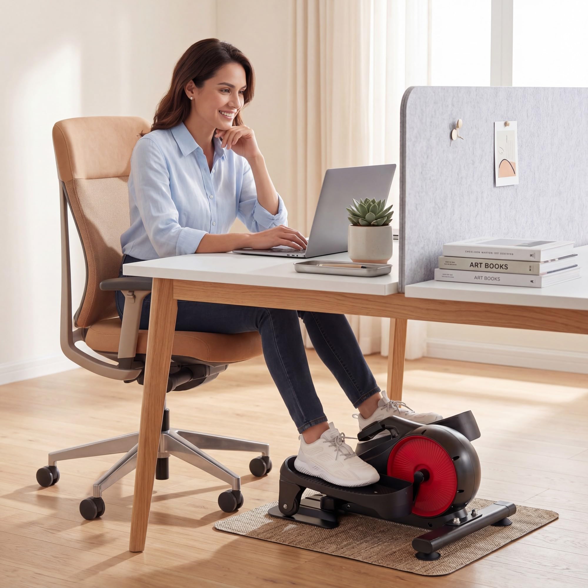 KOMFOTTEU Ellittica Elettrica 8 Velocità Basso Impatto Antiscivolo | Pedaliera Portatile con LCD Display, Pedaliera Riabilitazione per Anziani, per Casa e Ufficio