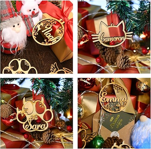 Miniatura 7 de Personalizado! El nombre de tu perro en un adorno de Navidad personalizado de pata de perro, grabado con láser, adornos personalizados para el árbol