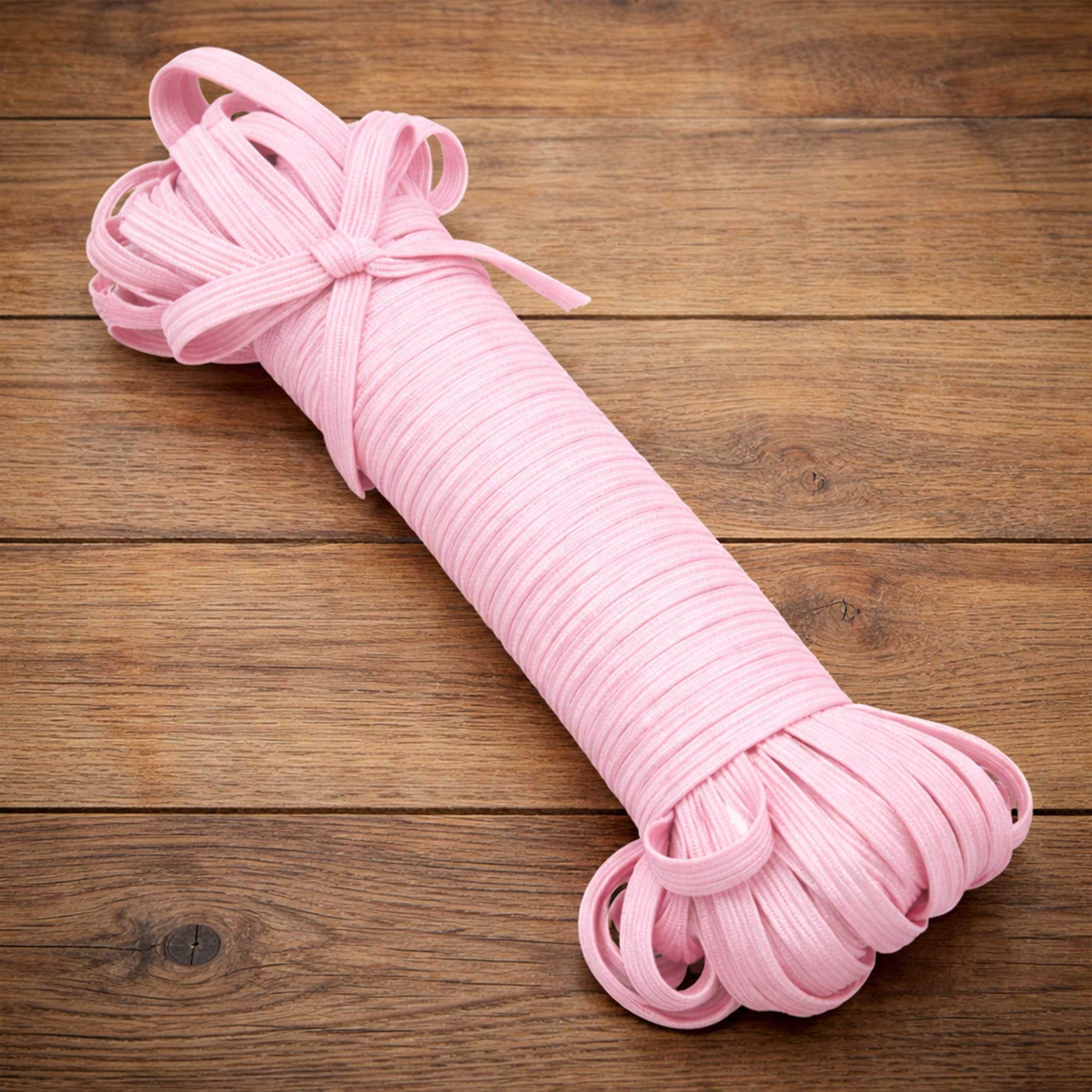 Trimming Shop 5mm Pink Flat Elastic Band 50 Metres Garment Making Tailoring