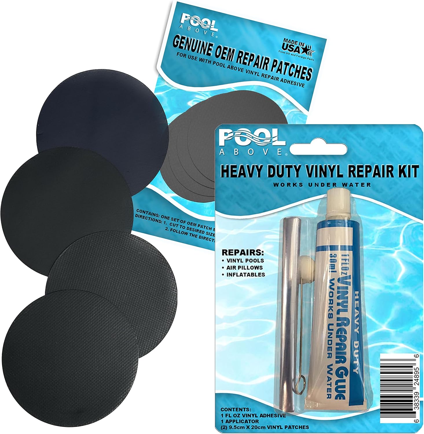 Pool Above Heavy Duty Vinyl Repair Patch Kit with Clear