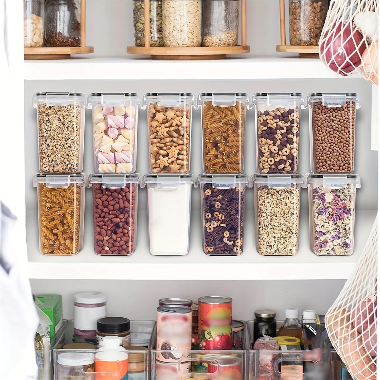 UBOHUZ 3Sets Airtight Food Storage Containers - 2.4L, Large For Pantry & Kitchen Organization,For Cereal, Pasta for Kitchen & Pantry