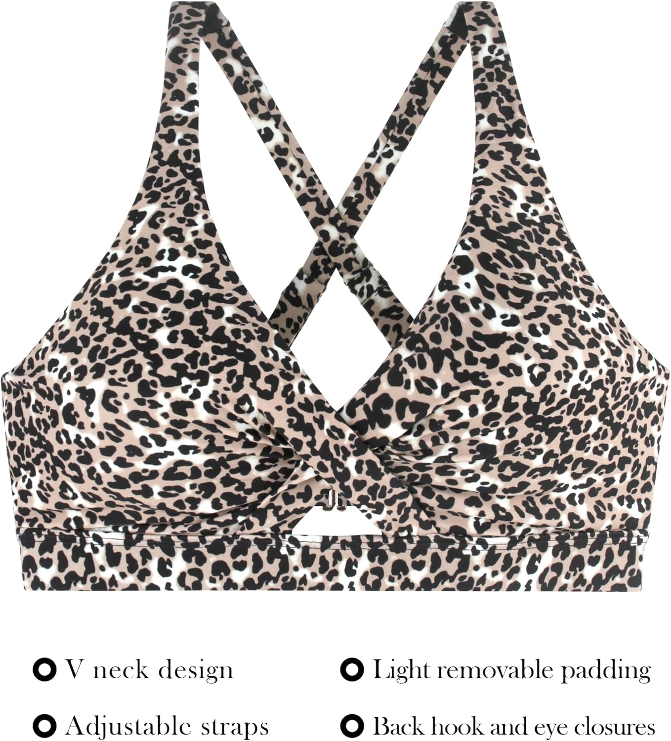 RELLECIGA Women’s Bikini Top Push Up Padded Swim Top V Neck Bathing Suit Tops - Image 7