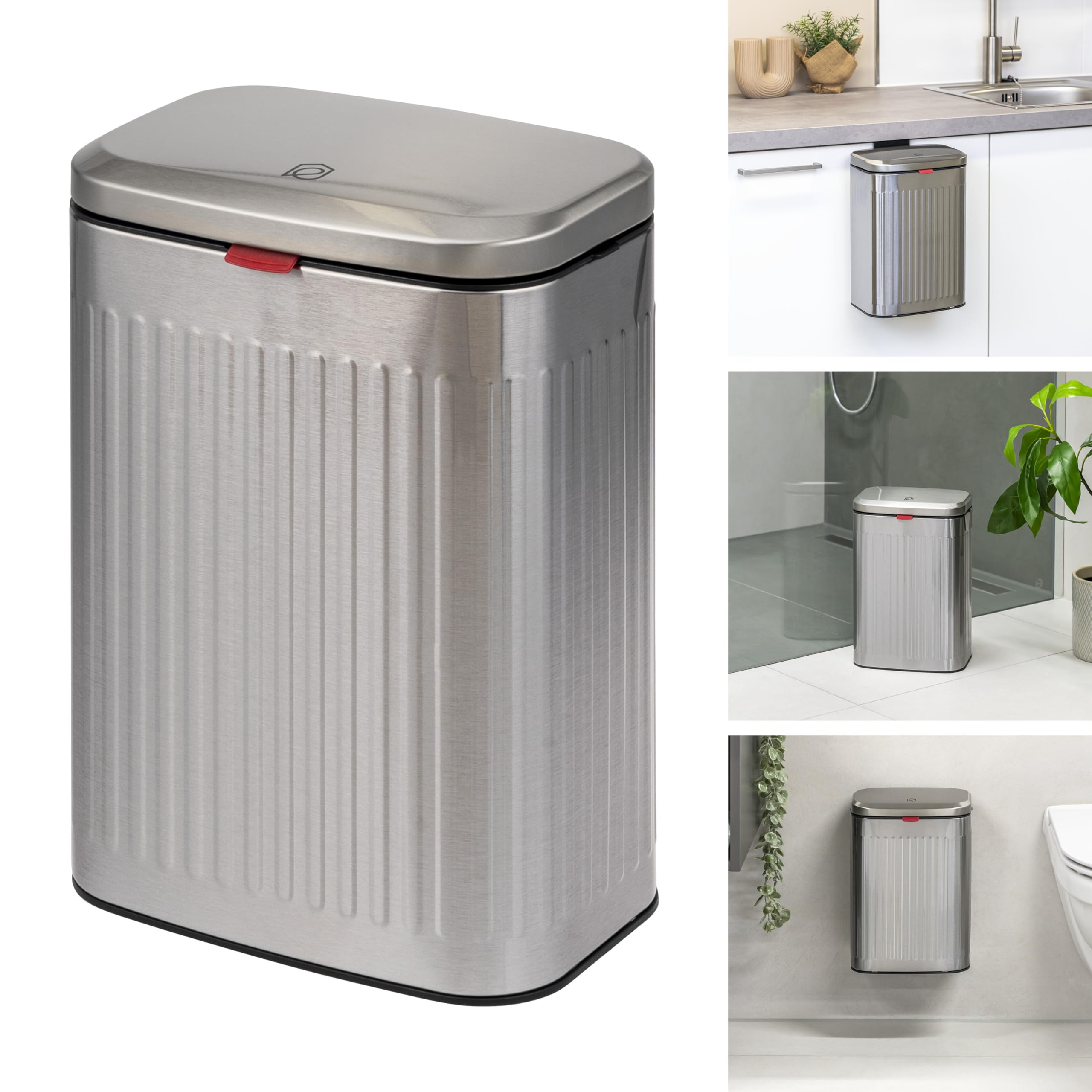 Pattumiera Sottolavello 12L GENIO IN CASA - Cestino Con Coperchio Scorrevole Per Cucina E Bagno