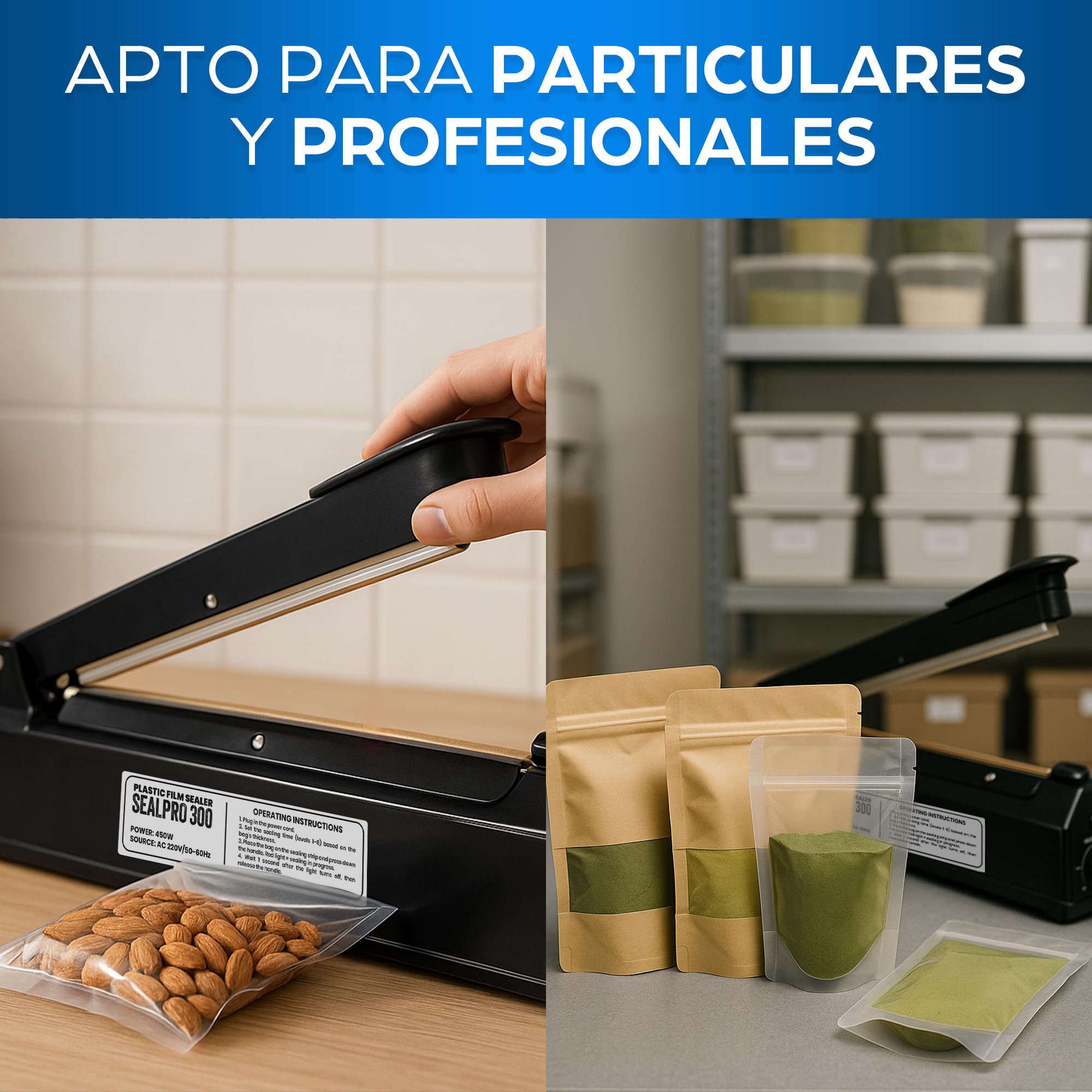 Sellador de Bolsas de Plástico con Cierre Térmico - Máquina Selladora Portátil y Precintadora para Alimentos - Mini Termoselladora Ideal para Cocina, Hogar y Uso Comercial Diario