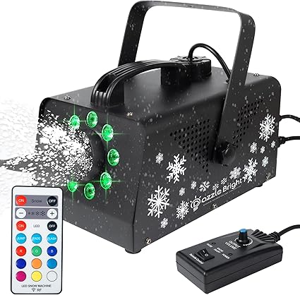 Dazzle Bright 900W Snow Maker Machine Snowflake Making, High Output Fake Snow Machine Remote Control Snowmaker for Outdoor Stage Christmas Parties Indoor