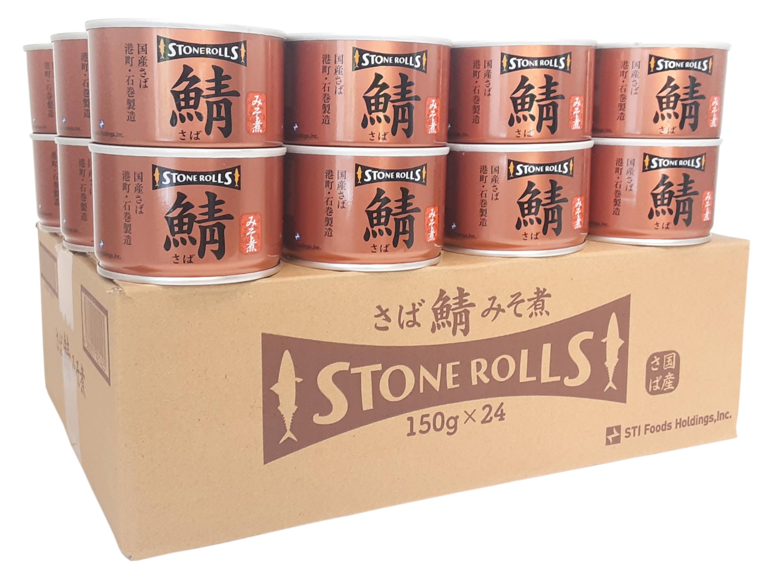 STONE ROLLS さば味噌煮 24缶セット　【みそ煮】 Amazon | STONE ROLLS（ストンロルズ）国産さばみそ煮 150g (24缶