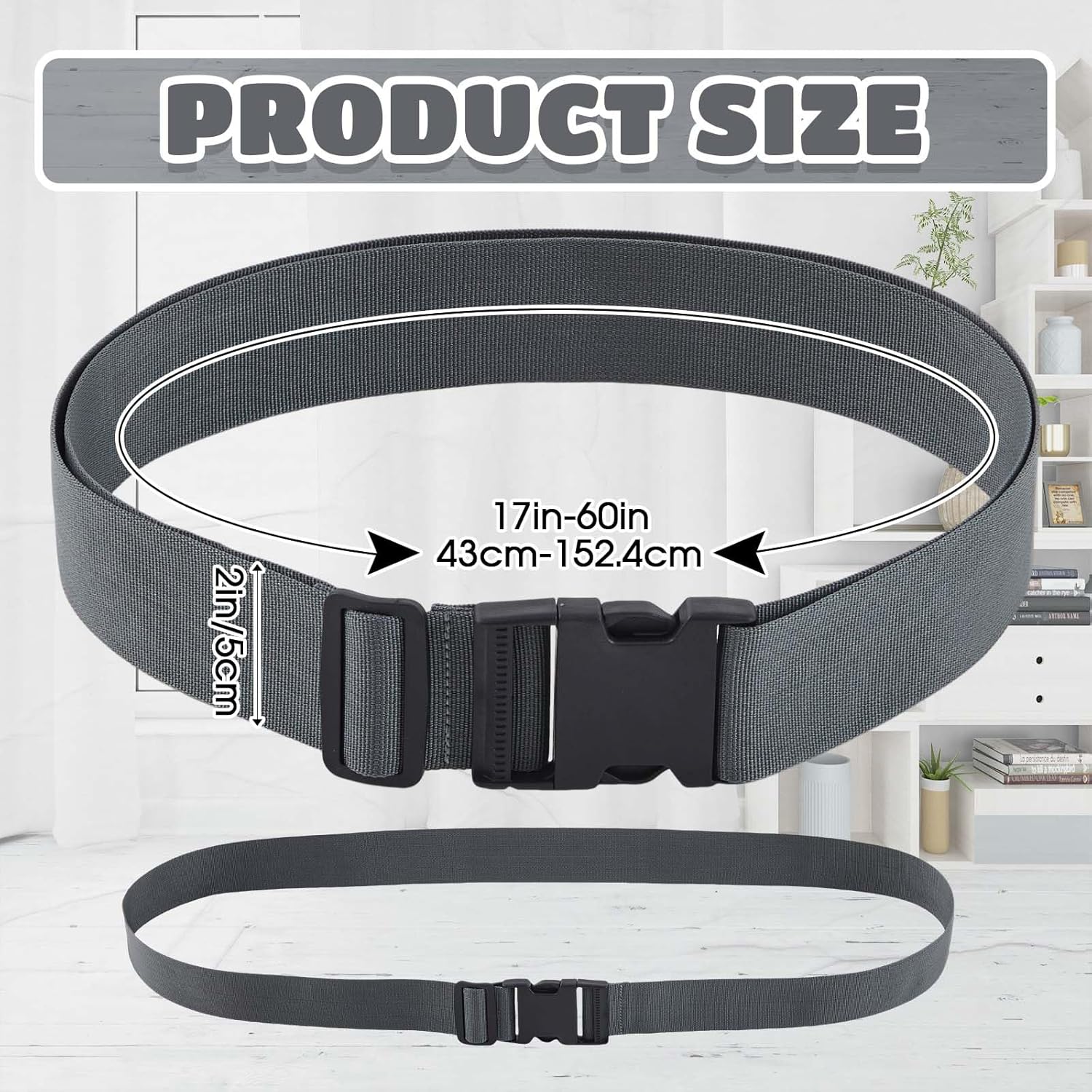 2 Pack Mattress Moving Straps, Adjustable Packing Straps with Buckles for Mattress Storage or Moving, Fits Twin & Full (60" x 2")