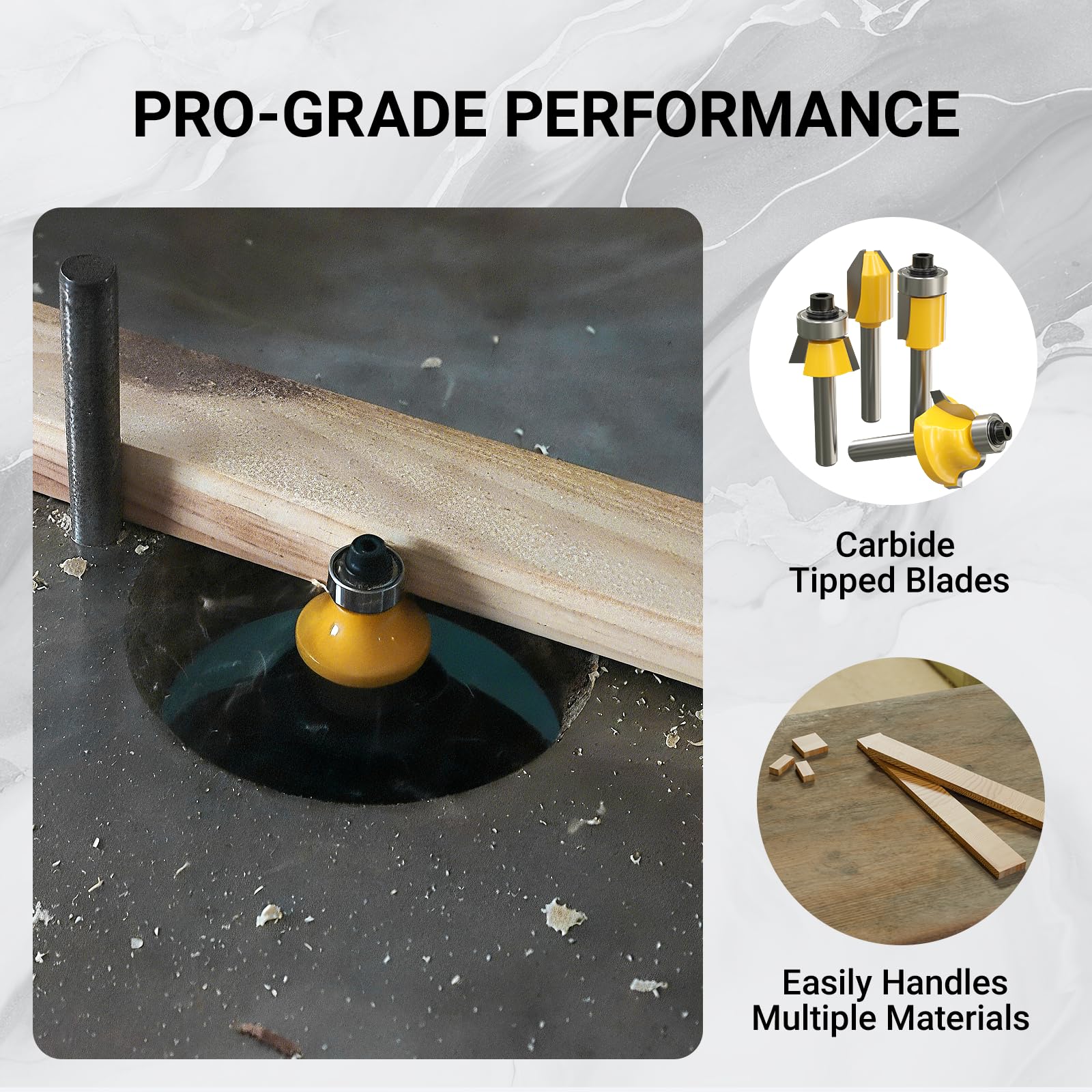 CATITO Router Bit Set - 100 Pieces, 1/4 Inch -7 CATITO Router Bit Set - 100 Pieces, 1/4 Inch -7