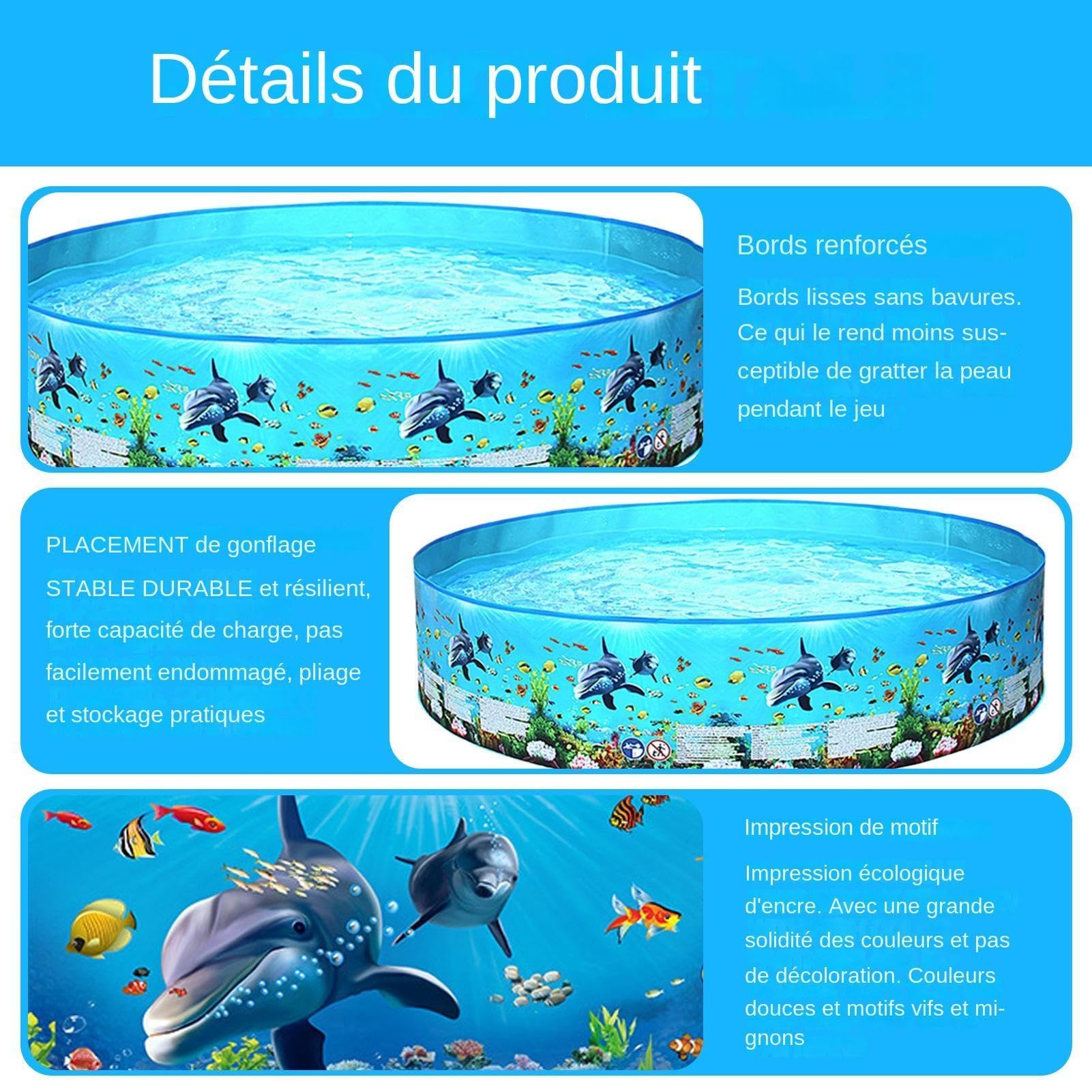 Piscine Pliable - Bassin PVC S M 152x25cm 183x38cm | Chien De Compagnie Étanche Portable Extérieur Intérieur | Configuration du Kit De Jardin De Voyage Pliable pour La Maison | Compagnon De