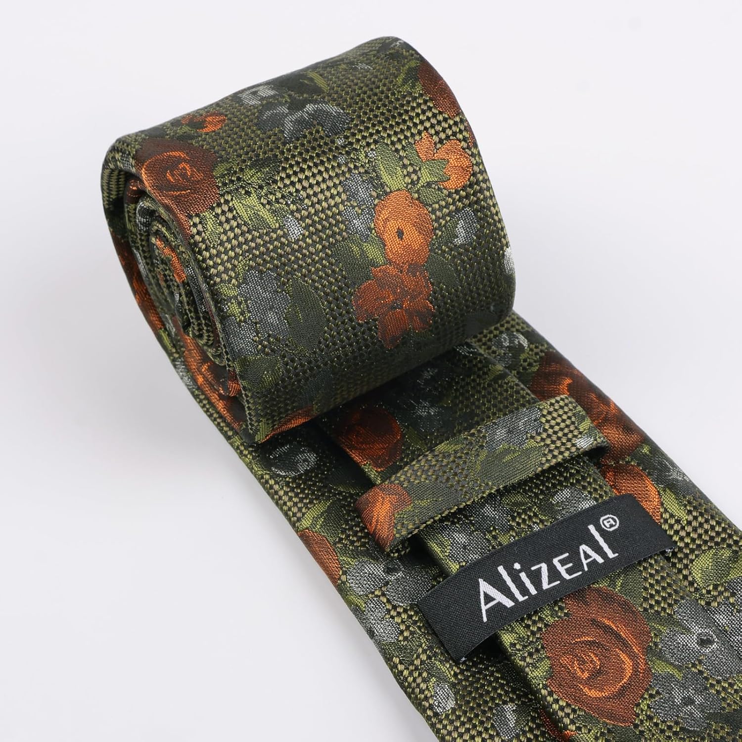 Alizeal Mens 3.15'' Colorful Flower Pattern and handkerchief Necktie Set - Image 2