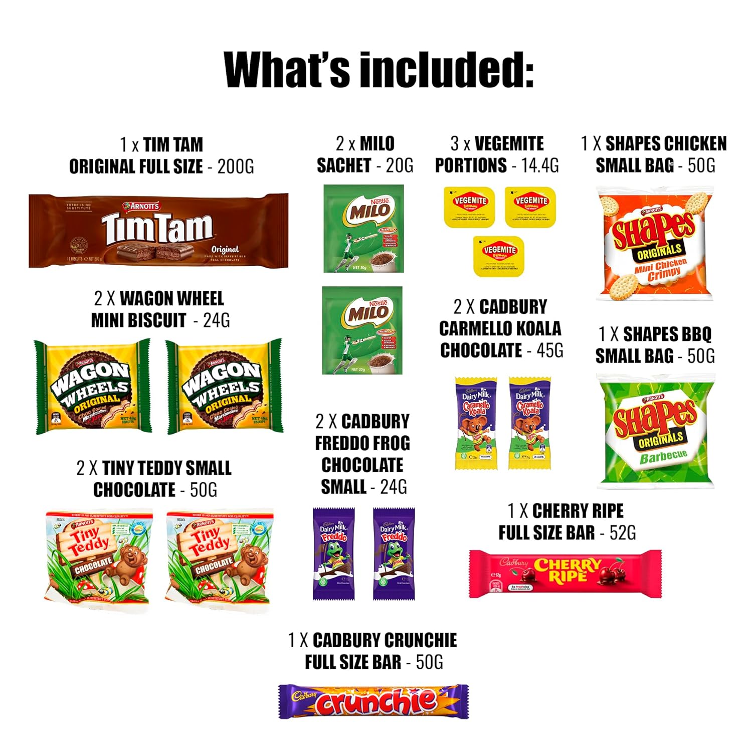 Australian Snack Box with Tim Tams, Cadbury, Cherry Ripe, Authentic Aussie Snacks and Candy, Great Gift from Australia